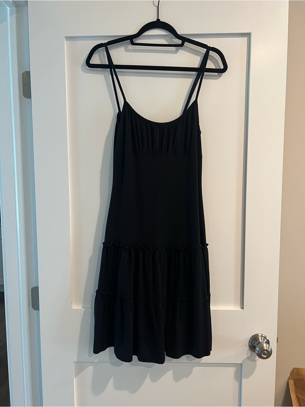 Forever 21 Black Tiered Spaghetti-Strap Midi Dress